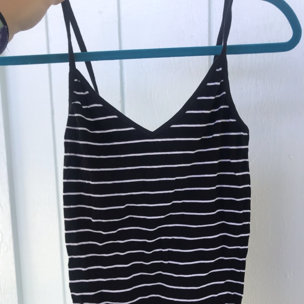 Black and white striped tank top